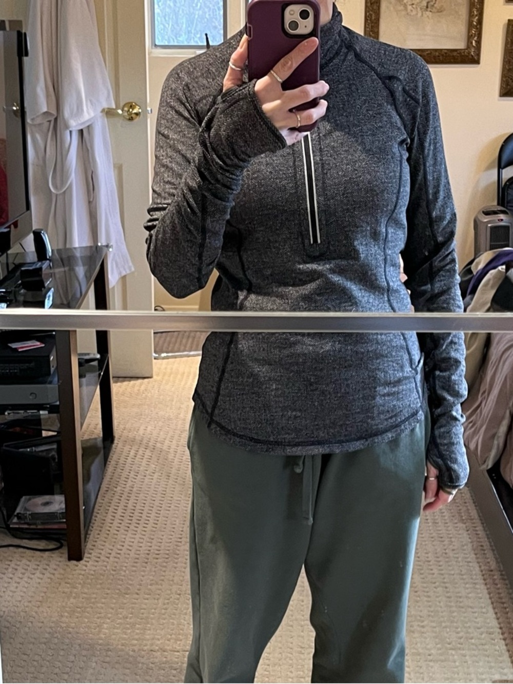 Lululemon Athletica High Neck Half Zip Pullover Top.